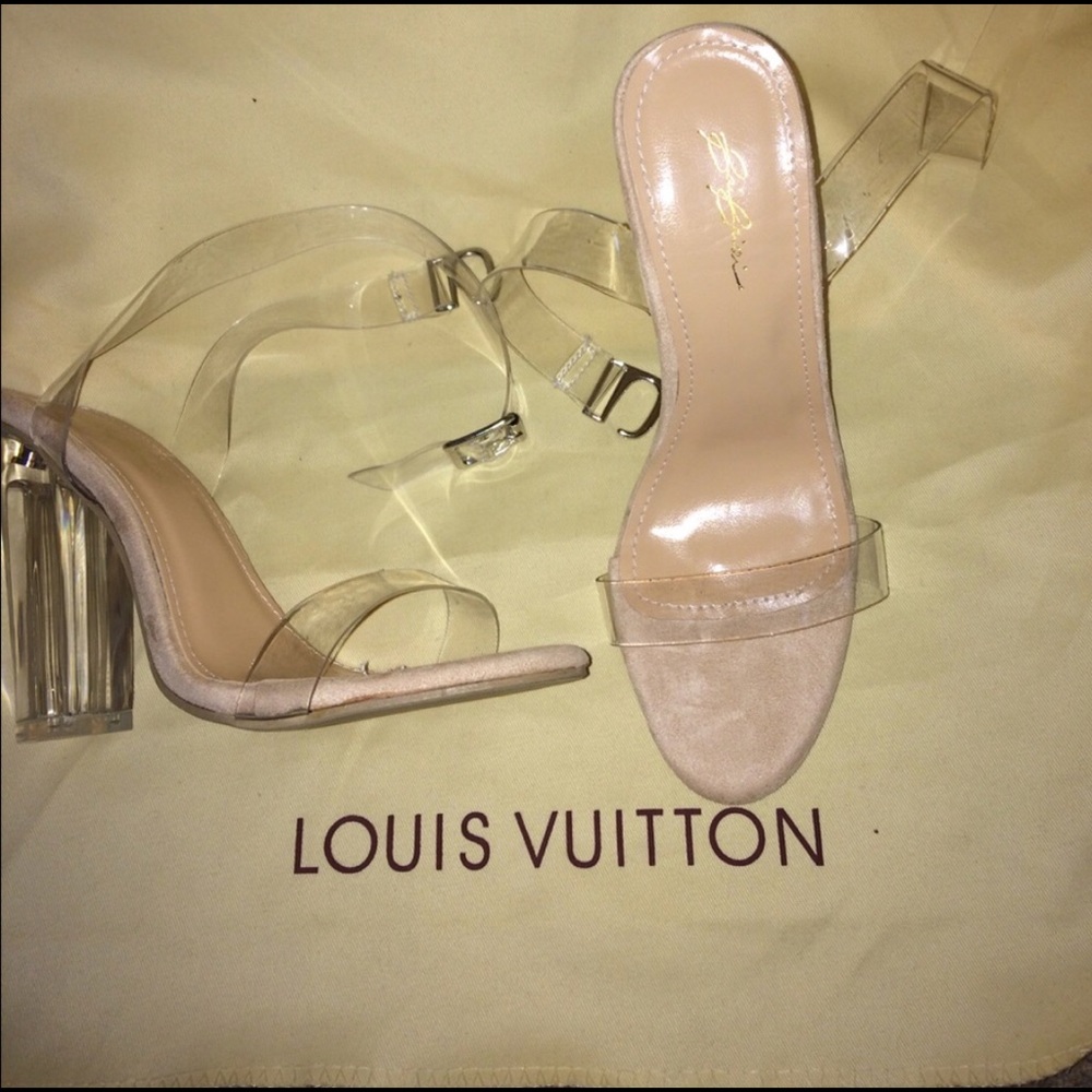 Clear Block Heels Size 7 - image 2